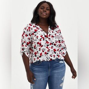 Harper Blouse - Disney Minnie Mouse Georgette White